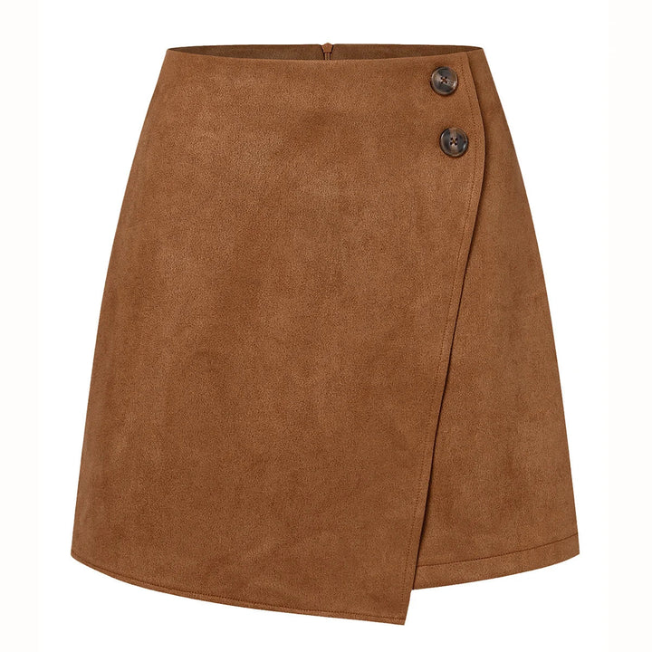 Dagmar | Dame Suede-Look Miniskirt Med Høj Talje