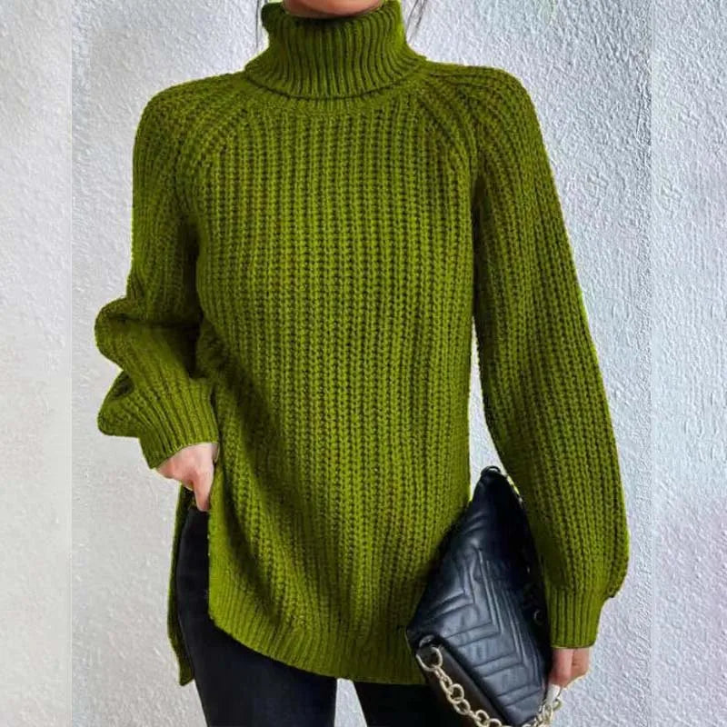 Malene | Dame Strikket Rullekrave Sweater
