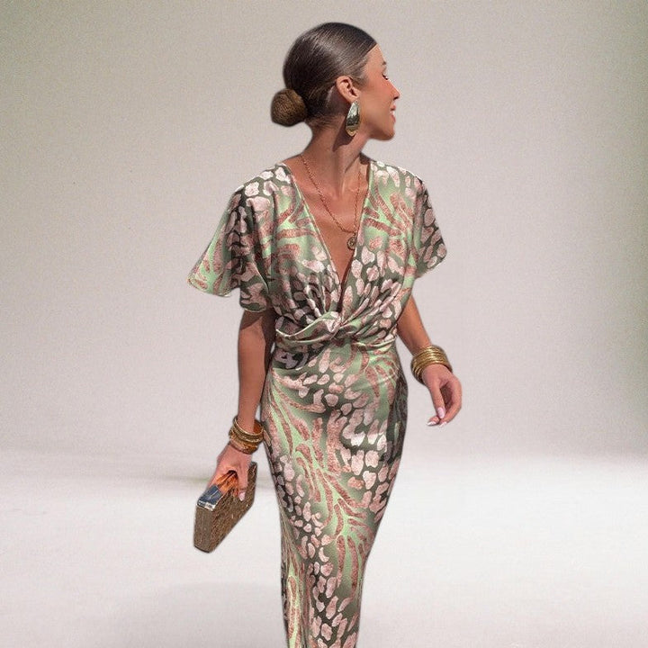 Astrid | Dame Maxikjole Sommer Wrap V-Hals Tailleret
