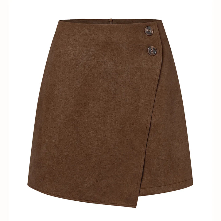 Dagmar | Dame Suede-Look Miniskirt Med Høj Talje