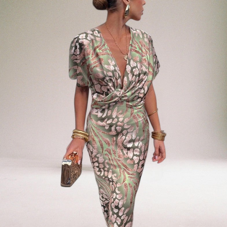 Astrid | Dame Maxikjole Sommer Wrap V-Hals Tailleret