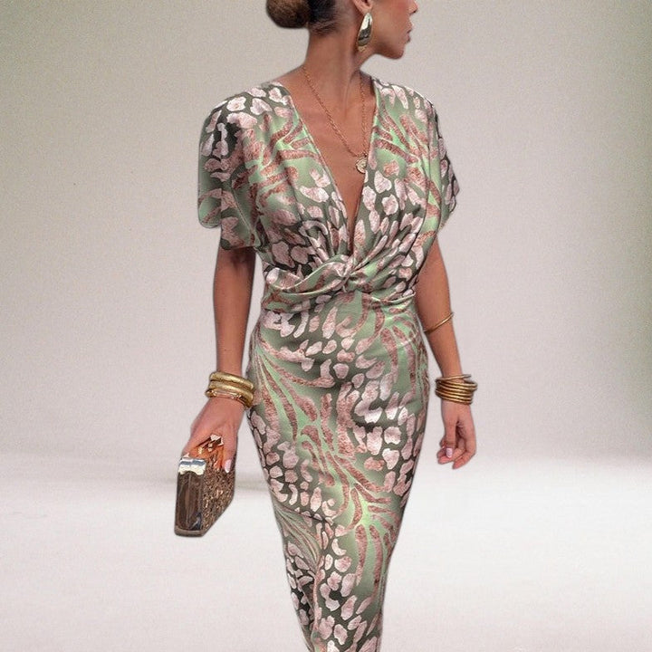 Astrid | Dame Maxikjole Sommer Wrap V-Hals Tailleret