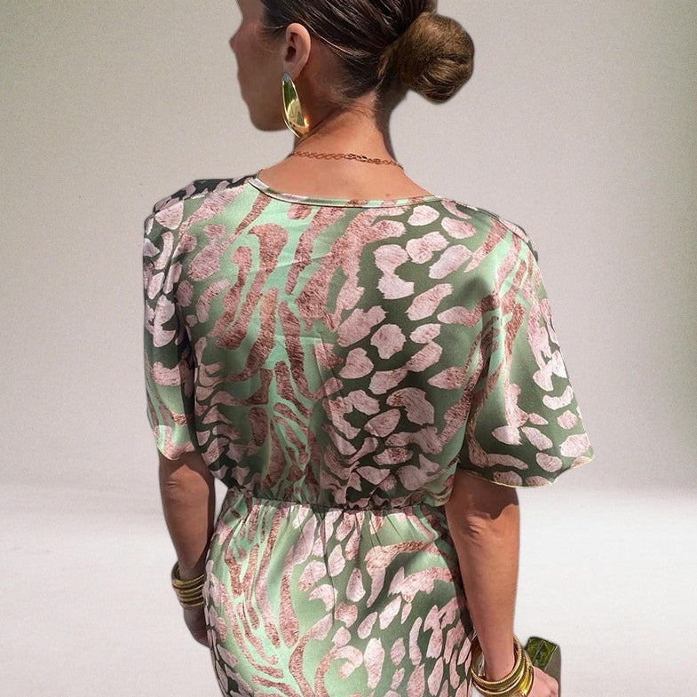 Astrid | Dame Maxikjole Sommer Wrap V-Hals Tailleret