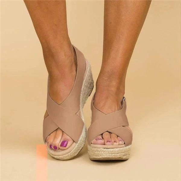 Trine | Kvinders Ortopædiske Sandaler Til Sommer Med Kilehæl Espadrille