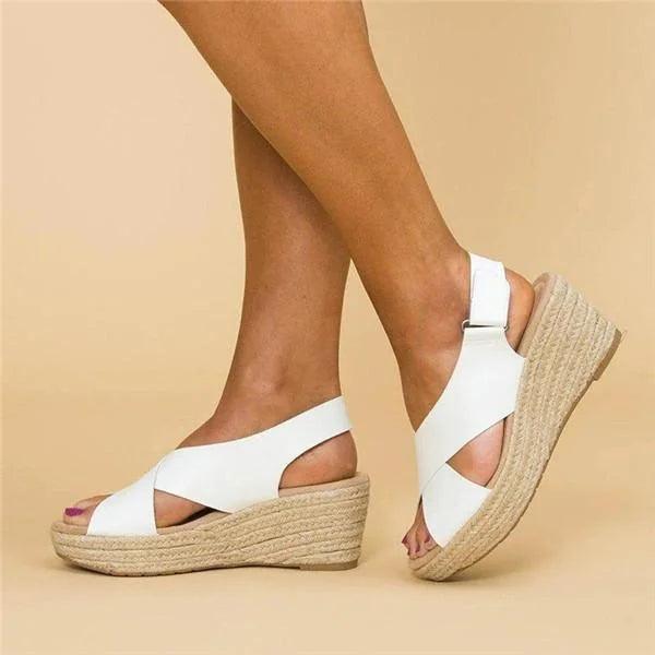Trine | Kvinders Ortopædiske Sandaler Til Sommer Med Kilehæl Espadrille