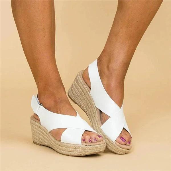 Trine | Kvinders Ortopædiske Sandaler Til Sommer Med Kilehæl Espadrille