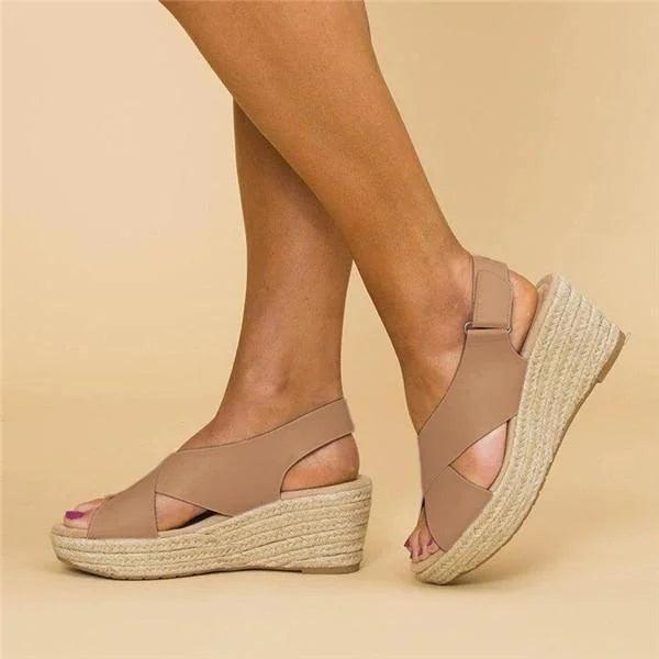 Trine | Kvinders Ortopædiske Sandaler Til Sommer Med Kilehæl Espadrille