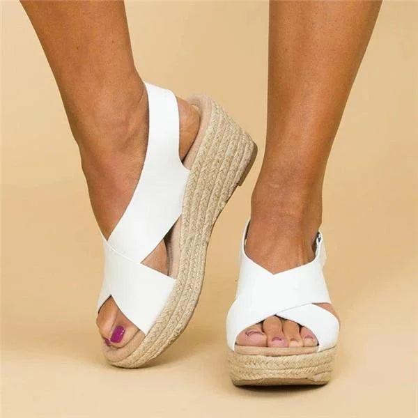 Trine | Kvinders Ortopædiske Sandaler Til Sommer Med Kilehæl Espadrille