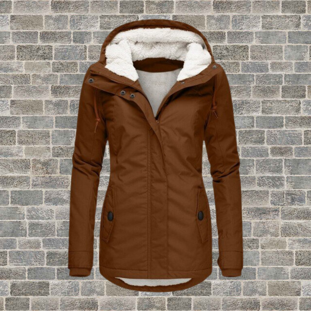 Adelaide | Dame Oversized Frakke Med Hætte Og Plisseret Bomuld
