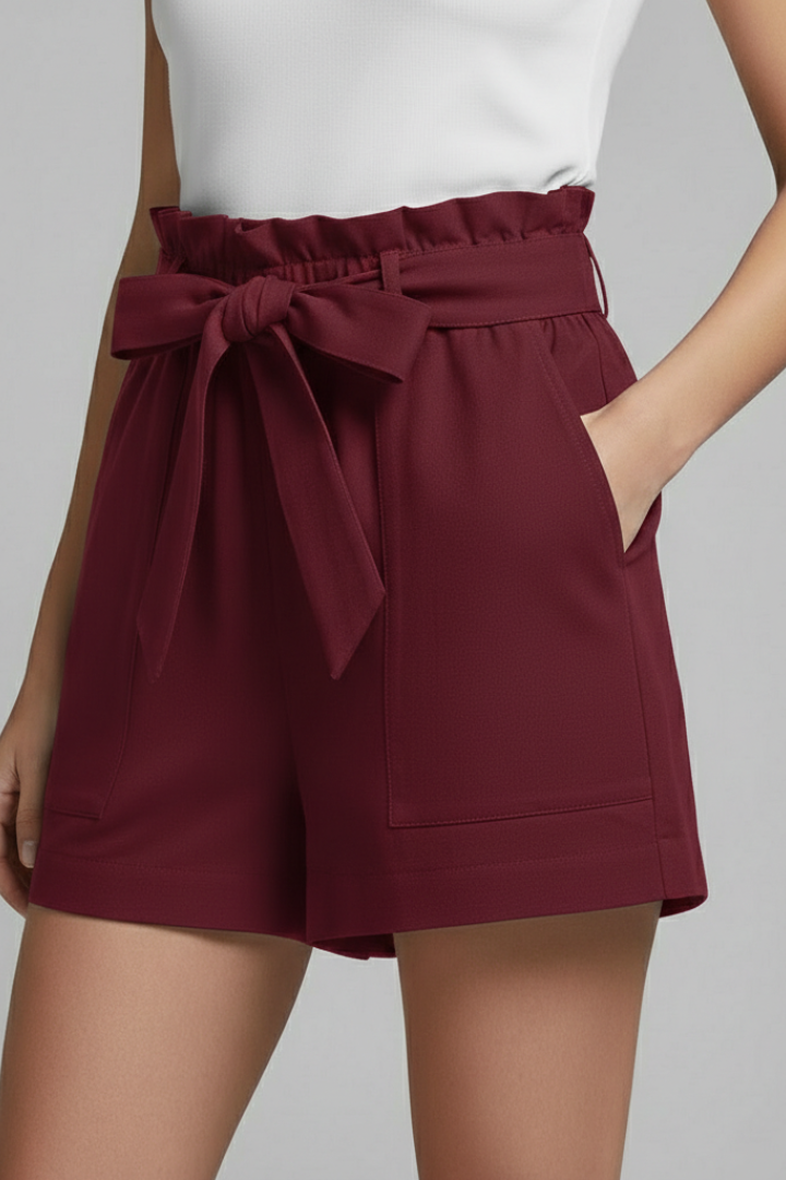 Helle | Dame Shorts Med Paperbag Talje Bindebånd Og Lommer