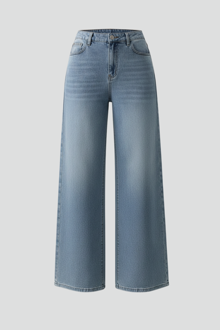 Evelyn | Dame Wide Leg Jeans Med Høj Talje