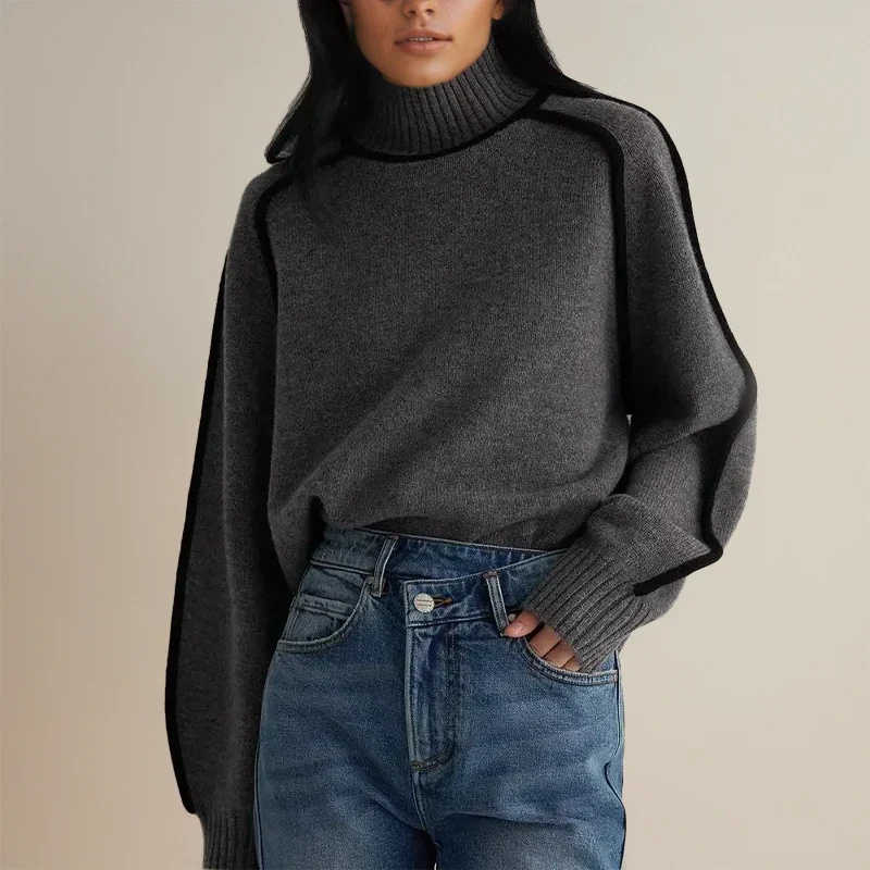 Lone | Dame Oversized Sweatshirt Med Rullekrave Og Raglan
