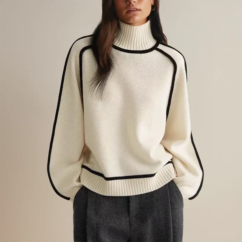 Lone | Dame Oversized Sweatshirt Med Rullekrave Og Raglan