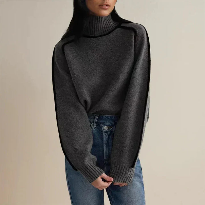 Lone | Dame Oversized Sweatshirt Med Rullekrave Og Raglan