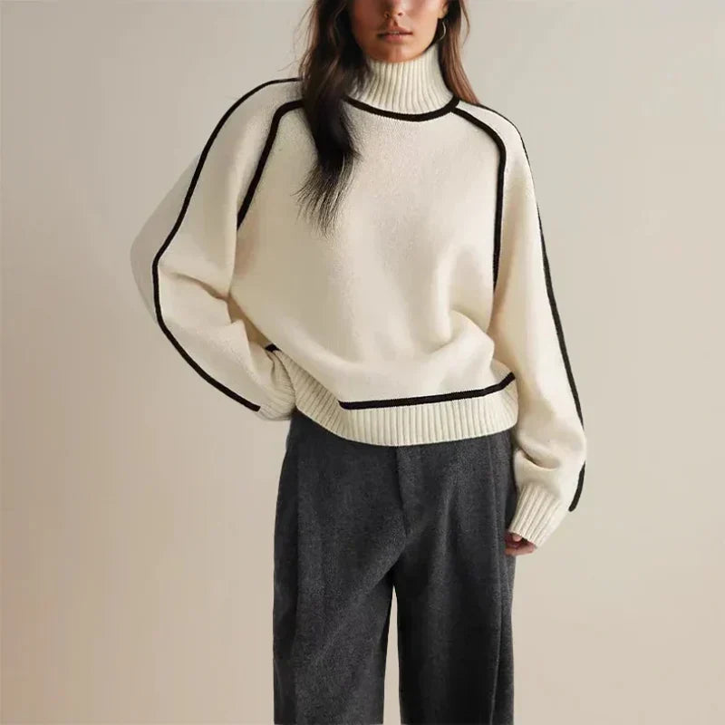 Lone | Dame Oversized Sweatshirt Med Rullekrave Og Raglan