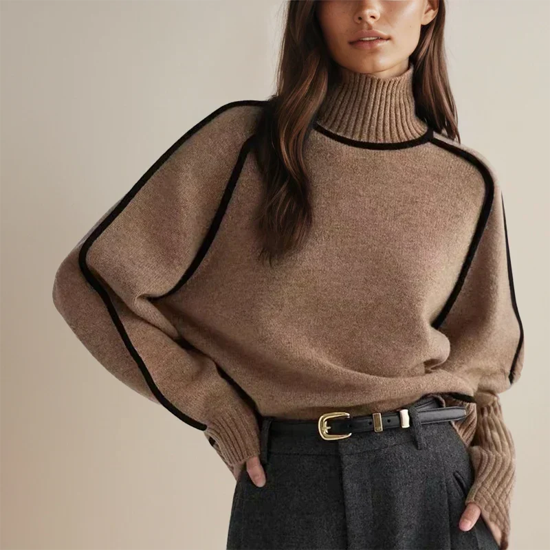 Lone | Dame Oversized Sweatshirt Med Rullekrave Og Raglan