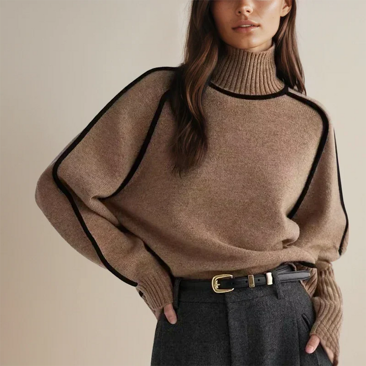 Lone | Dame Oversized Sweatshirt Med Rullekrave Og Raglan