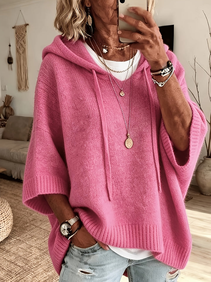 Katrine | Dame Strikket Hættetrøje Med Oversize Pasform Og Ribkanter