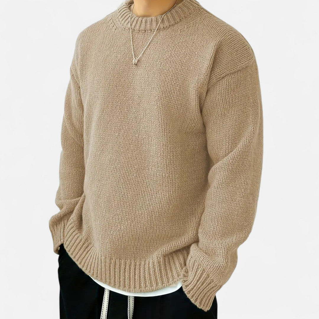 Valdemar | Herre Pullover Med Rund Hals Og Ensfarvet Design