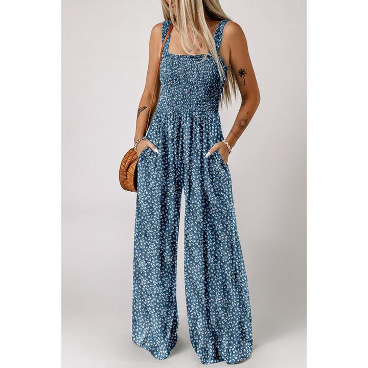 Ella | Dame Jumpsuit Forår Blomstermønster Vide Ben Flydende