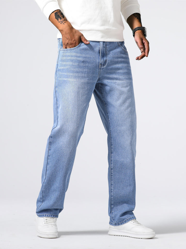 Kristian | Herre Løstsiddende Denim Jeans Med Vasket Finish