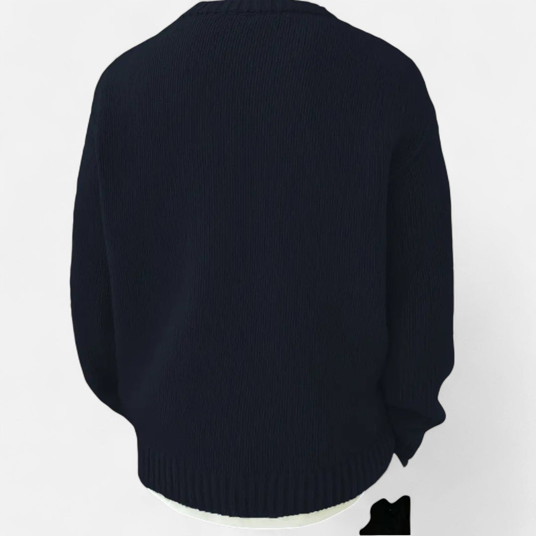 Valdemar | Herre Pullover Med Rund Hals Og Ensfarvet Design