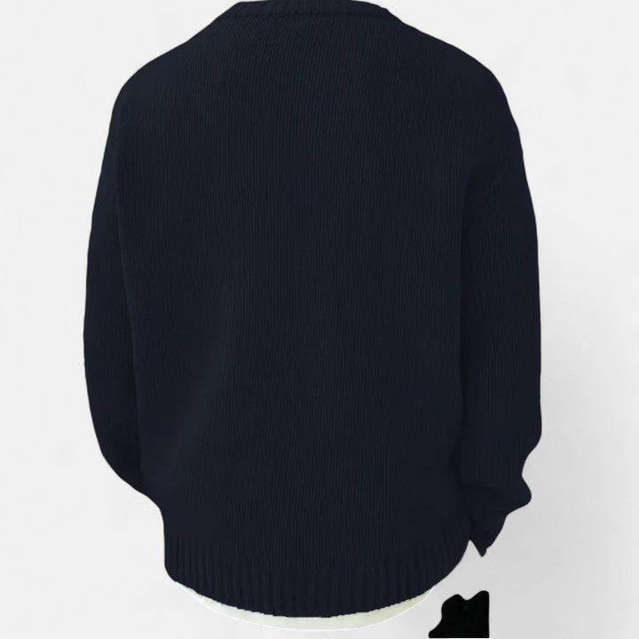 Valdemar | Herre Pullover Med Rund Hals Og Ensfarvet Design