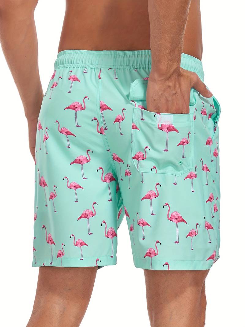 Bjarne | Herre Badeshorts Sommer Print Snøre Elastik Lommer