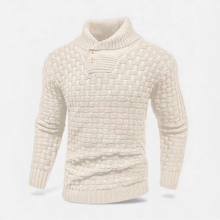Svend | Herre Rullekrave Slim-Fit Sweater Med Skulderknapper