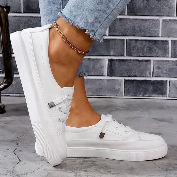 Lone | Dame Ortopædiske Sneakers Med Snørelukning Og Lav Profil
