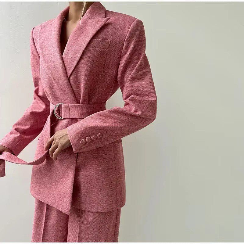 Ida | Dame Tredelt Habit Sæt Med Korsettop Tailored Blazer Og Wide Leg Bukser
