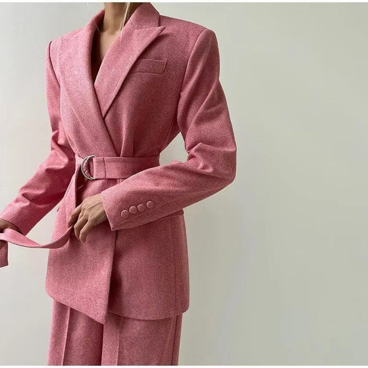 Ida | Dame Tredelt Habit Sæt Med Korsettop Tailored Blazer Og Wide Leg Bukser