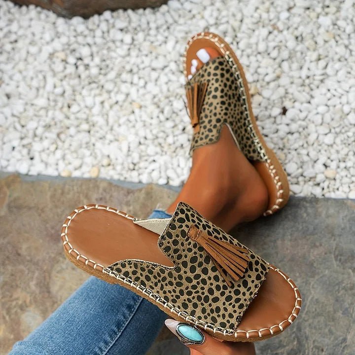 Maja | Dame Ortopædiske Boho Sandaler Med Kvastdetalje Og Slip-On