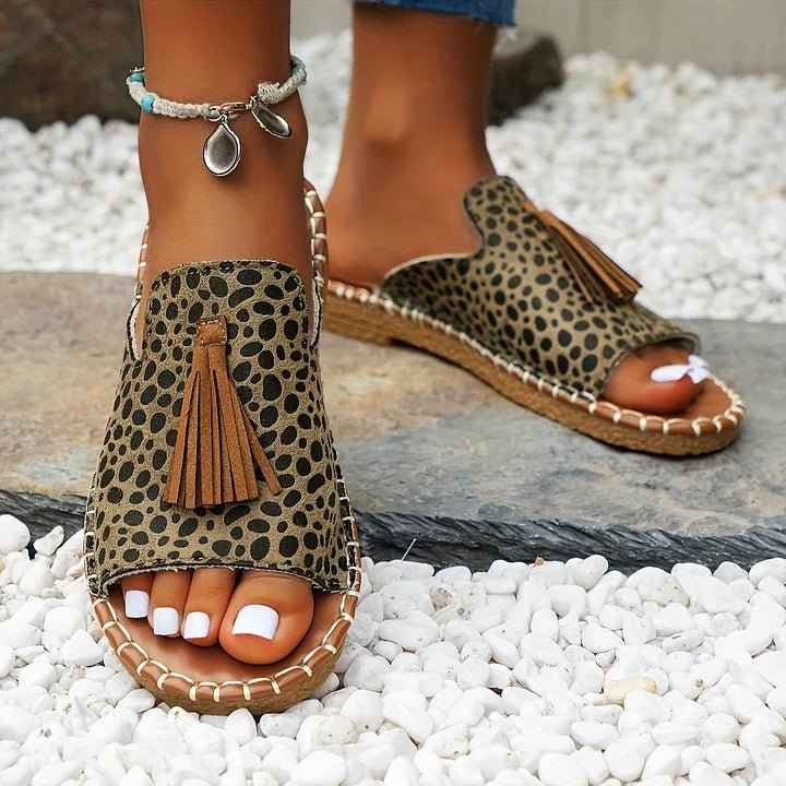 Maja | Dame Ortopædiske Boho Sandaler Med Kvastdetalje Og Slip-On