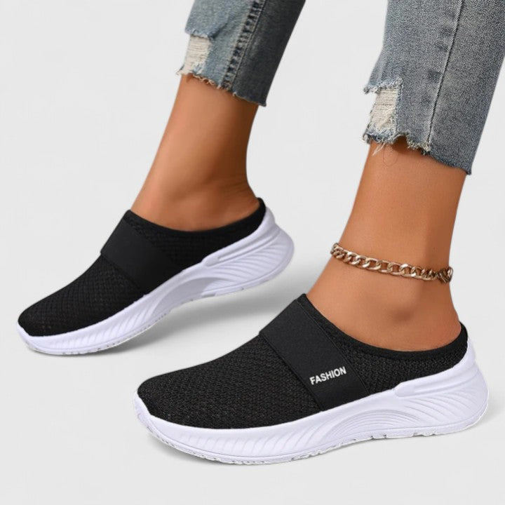 Birgitte | Dame Slip-On Sko Med Rund Tå Og Bred Sål