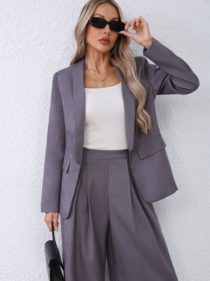 Anette | Dame Oversized Blazer Med Vide Bukser Todelt Sæt