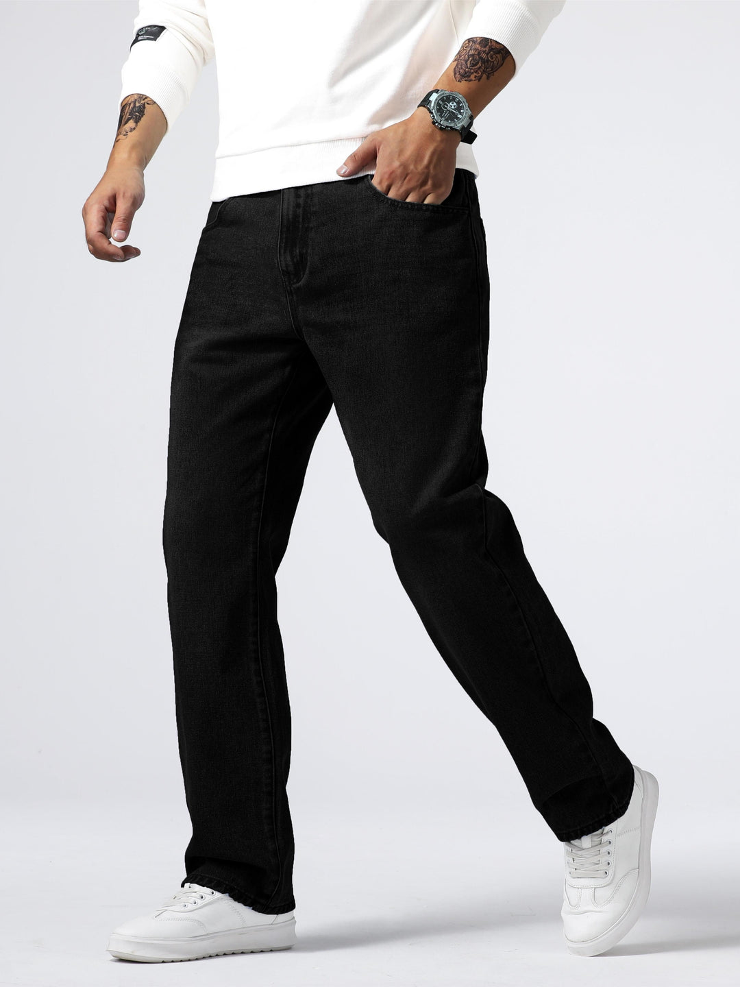 Kristian | Herre Løstsiddende Denim Jeans Med Vasket Finish