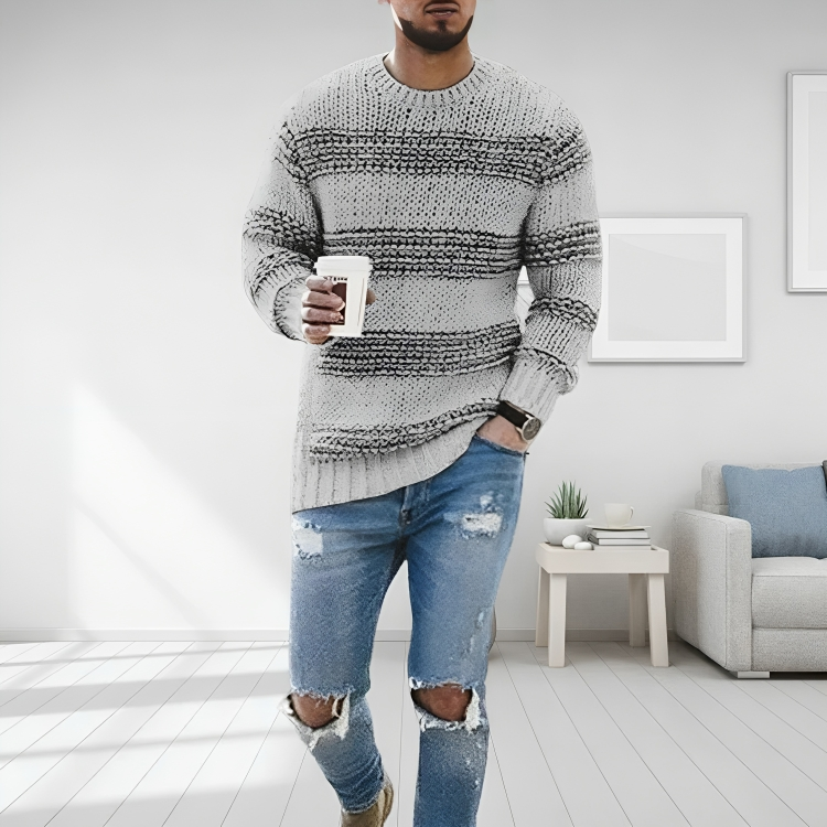 Anders | Herre Strikket Pullover Med Klassisk Snit