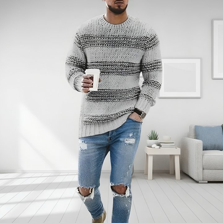 Anders | Herre Strikket Pullover Med Klassisk Snit