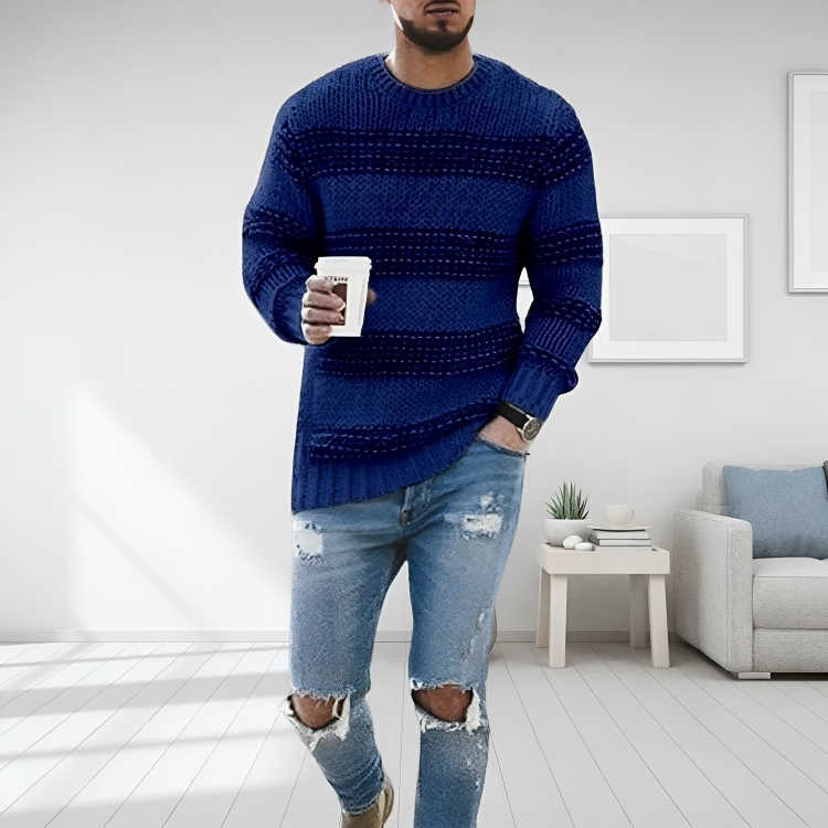 Anders | Herre Strikket Pullover Med Klassisk Snit