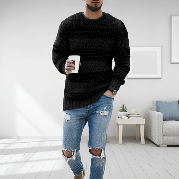 Anders | Herre Strikket Pullover Med Klassisk Snit