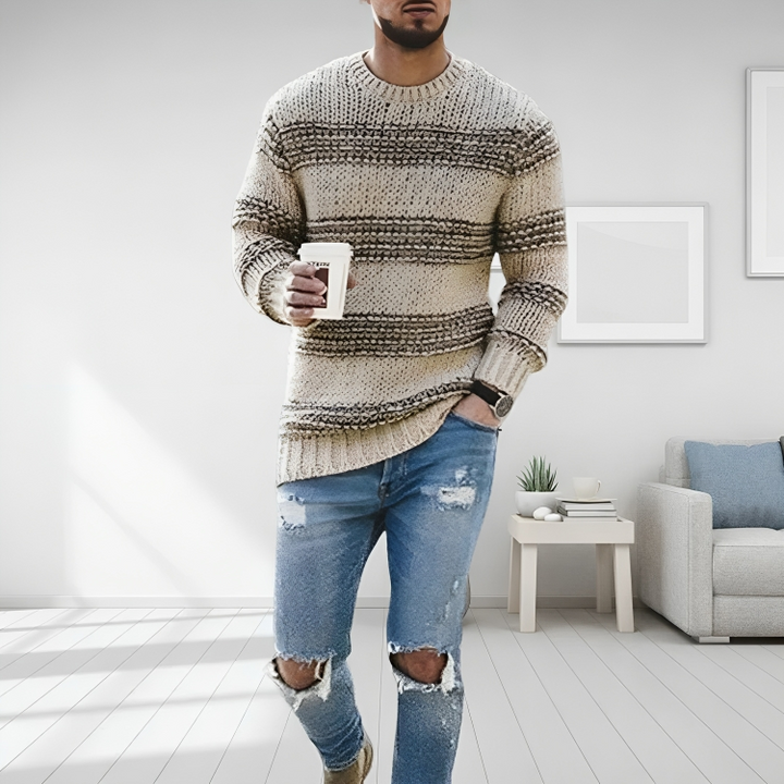 Anders | Herre Strikket Pullover Med Klassisk Snit