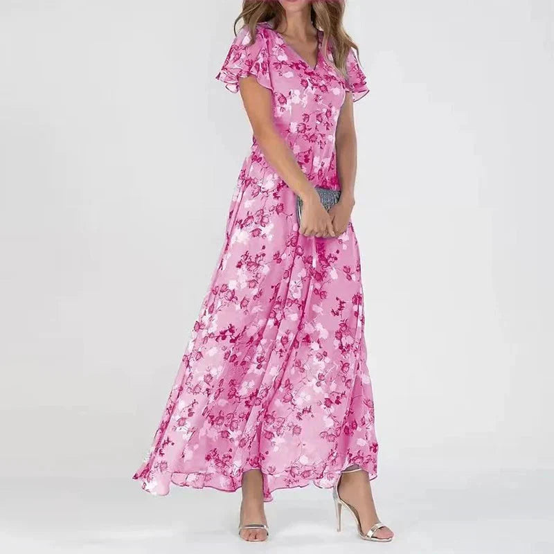 Margrete | Dame Kjole Elegant Lang Enkel Glat