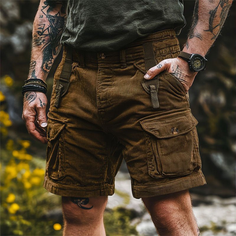 Søren | Herre Cargo Shorts Med Klaplukkede Lommer Og Knælængde