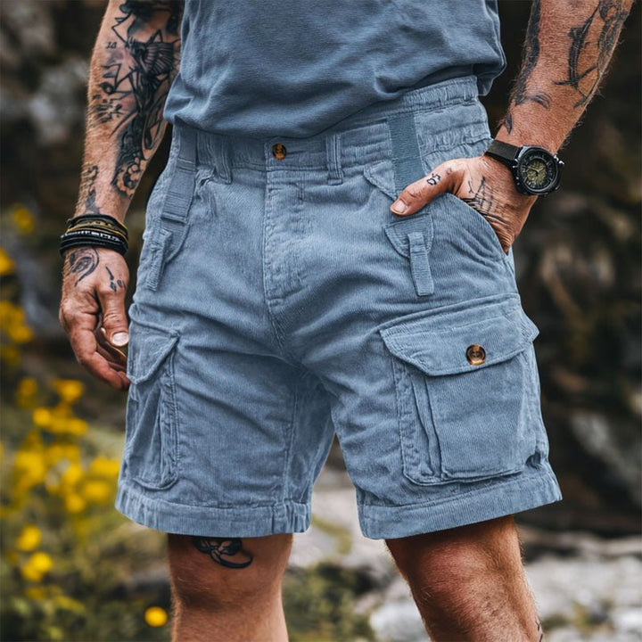 Søren | Herre Cargo Shorts Med Klaplukkede Lommer Og Knælængde
