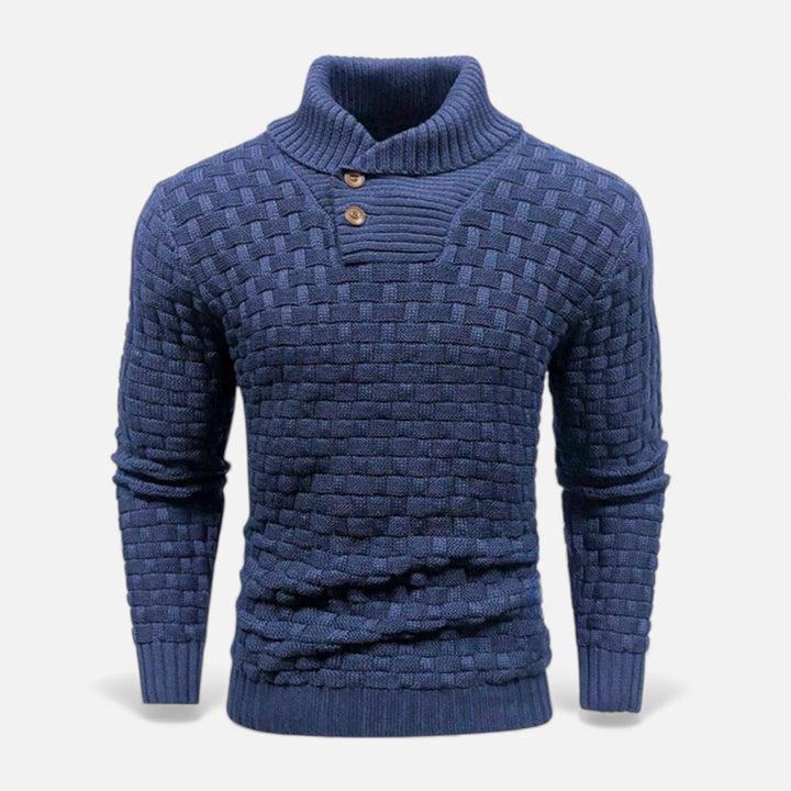 Svend | Herre Rullekrave Slim-Fit Sweater Med Skulderknapper