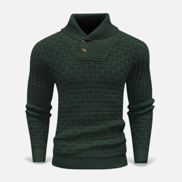 Svend | Herre Rullekrave Slim-Fit Sweater Med Skulderknapper