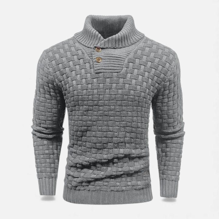 Svend | Herre Rullekrave Slim-Fit Sweater Med Skulderknapper