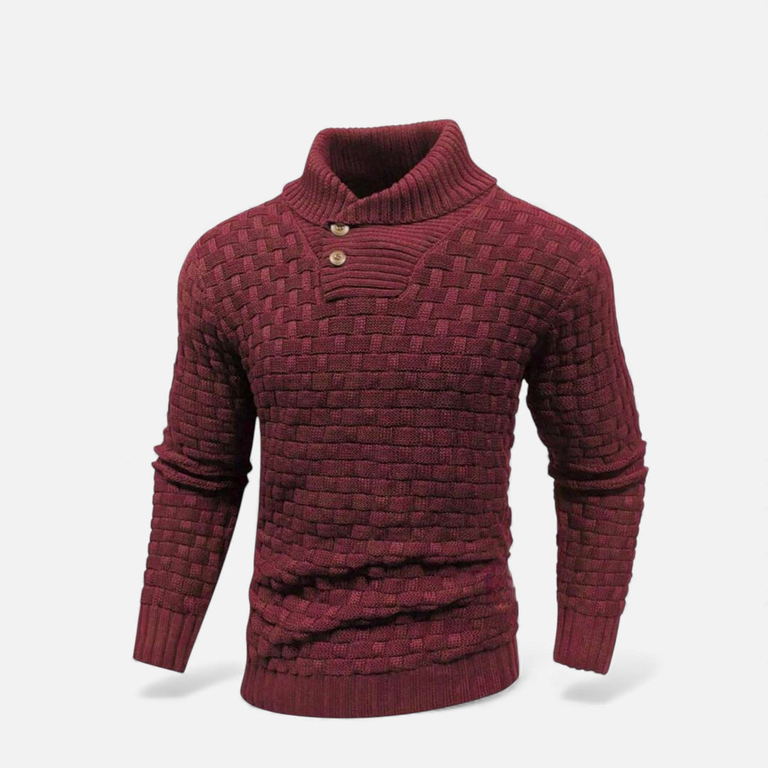 Svend | Herre Rullekrave Slim-Fit Sweater Med Skulderknapper