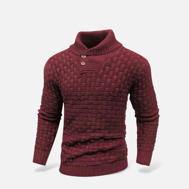 Svend | Herre Rullekrave Slim-Fit Sweater Med Skulderknapper